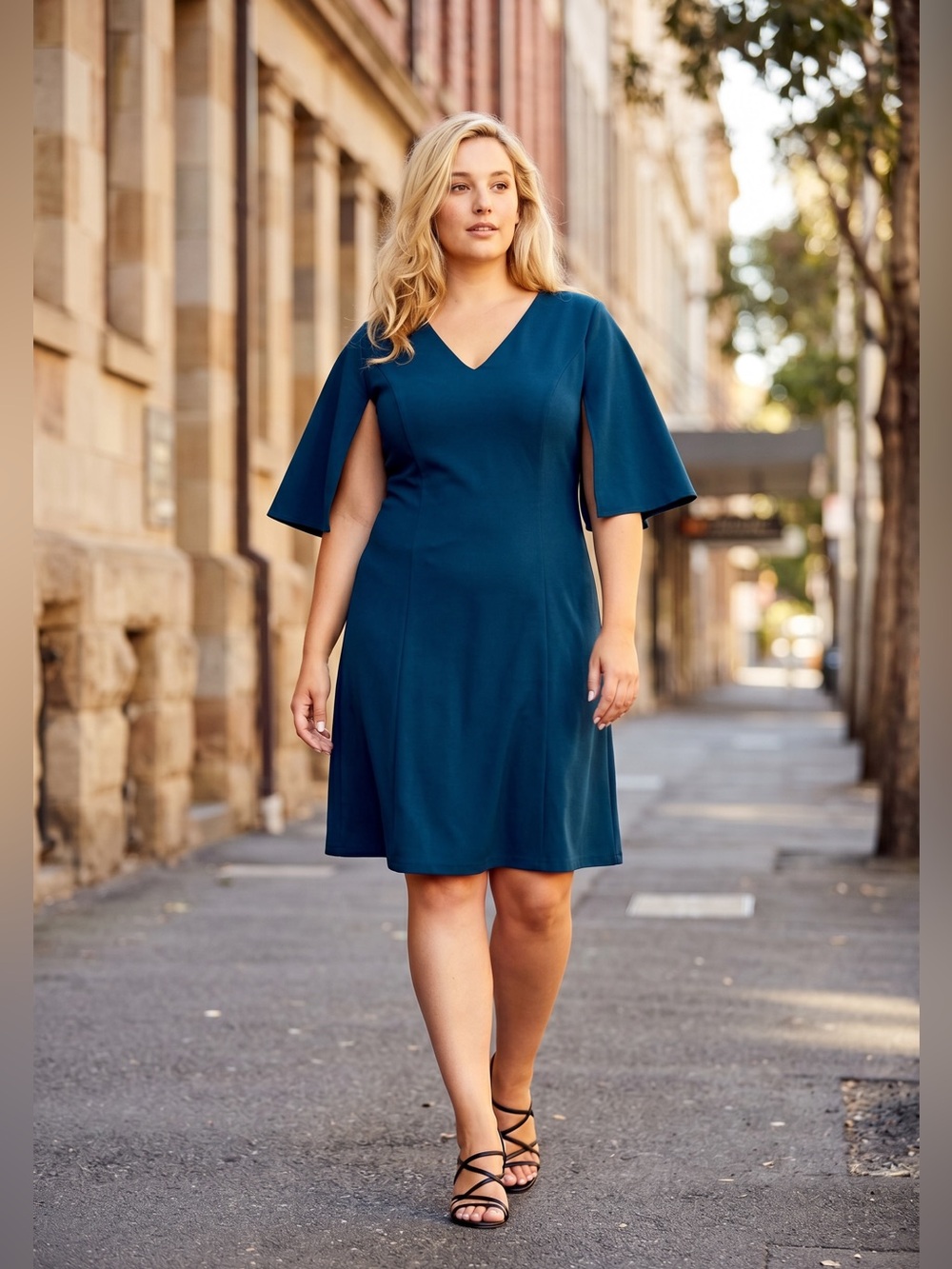 Adrianna Papell Cape Sleeve Dress